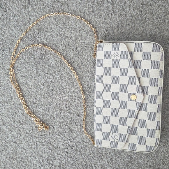 Louis Vuitton Handbags - Louis Vuitton Damier Azur Crossbody Bag - White and Pink